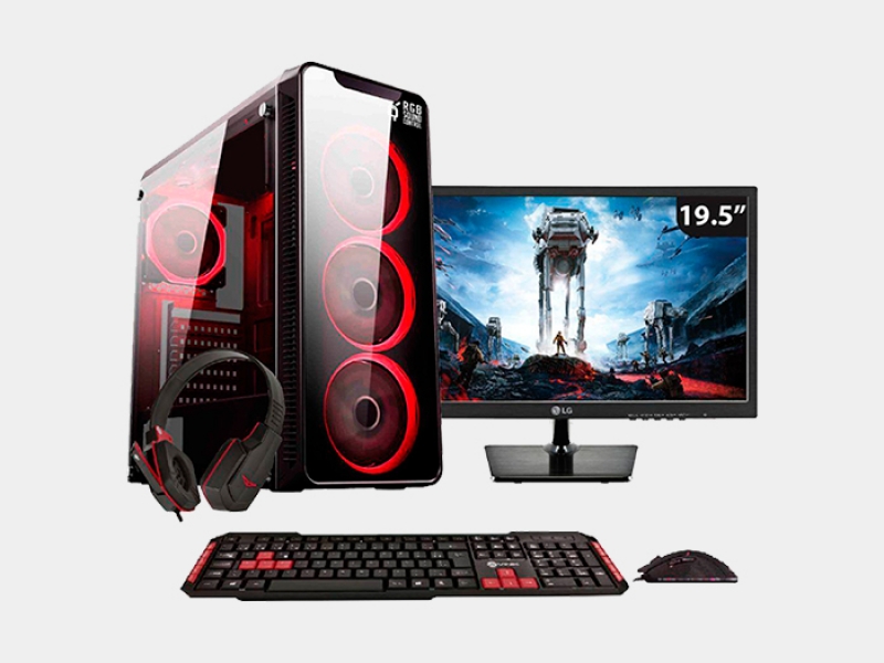 Pc Gamer Completo com Monitor EasyPC Amd A10 9700 4-Core 3.8Ghz (Radeon R7) 8Gb Ddr4 500Gb 19.5