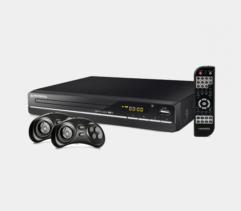 DVD Player Mondial Game Star II D-14 com Karaok, Funo Game, Entrada USB e Ripping