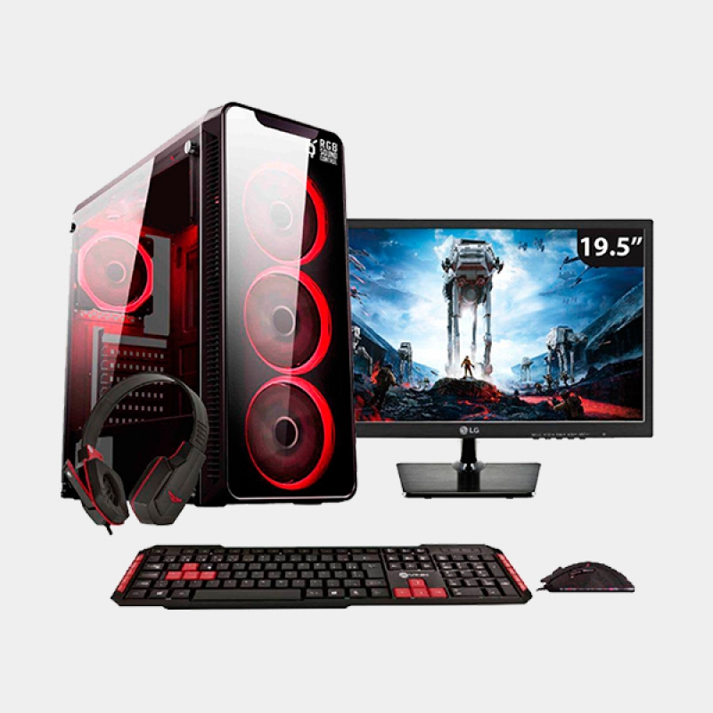 Pc Gamer Completo com Monitor EasyPC Amd A10 9700 4-Core 3.8Ghz (Radeon R7) 8Gb Ddr4 500Gb 19.5